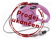 FLEXI NEW CLASSIC XS RŮŽOVÉ VODÍTKO LANKO 3M/8KG - VODÍTKA PRO PSY