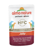 ALMO NATURE HFC JELLY WET DOG - KUŘE A TUŇÁK V ŽELÉ 70G - KONZERVY PRO PSY