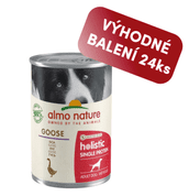 ALMO NATURE HOLISTIC MONOPROTEIN - HUSA 400G 400G VÝHODNÉ BALENÍ 24KS - KONZERVY PRO PSY
