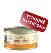 ALMO NATURE HFC KUŘECÍ PRO KOŤATA 70G VÝHODNÉ BALENÍ 24KS - KONZERVY PRO KOČKY