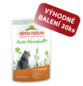 ALMO NATURE HOLISTIC ANTI-HAIRBALL - KUŘE 70G VÝHODNÉ BALENÍ 30KS - KONZERVY PRO KOČKY