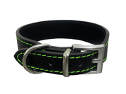 KOŽENÝ OBOJEK CARBON, ROZŠÍŘENÝ - ZELENÁ - OBOJKY PRO PSY