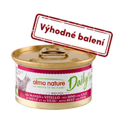 ALMO NATURE DAILY MENU - PĚNA S HOVĚZÍM A TELECÍM 85G VÝHODNÉ BALENÍ 24KS - KONZERVY PRO KOČKY
