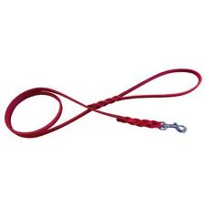 Vodítko mastná kůže VIPET, zapletené - Červená