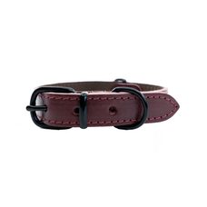 BAFPET Kožený obojek HERRY MINI, černé kování - Bordó