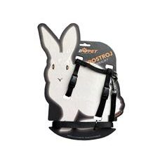 BAFPET Set postroj + vodítko pro králíky - Černá