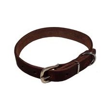 BAFPET Obojek z mastné kůže, ZUBR - Hnědá