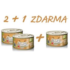 Marp Holistic Plus konzerva pro kočky - Kuřecí paté s hovězími kousky 70g 2 + 1 ks ZDARMA