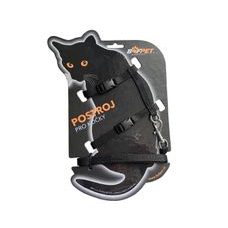 BAFPET Set postroj + vodítko pro kočky - Černá