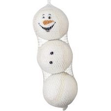 Nobby Vánoční tenisové míčky - Sněhulák 3ks 6cm