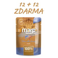 Marp Holistic Plus kapsička pro kočky - Tuňák s krevetami v želé 55g 12 + 12 ks ZDARMA