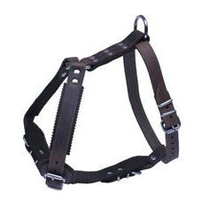 Kožený postroj JAGO s náprsenkou - Hnědá