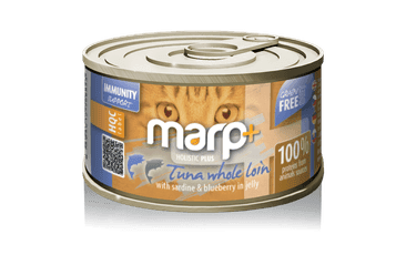 MARP HOLISTIC PLUS KONZERVA PRO KOČKY – TUŇÁK SE SARDINKAMI A BORŮVKAMI V ŽELÉ 70G 2 + 1 KS ZDARMA