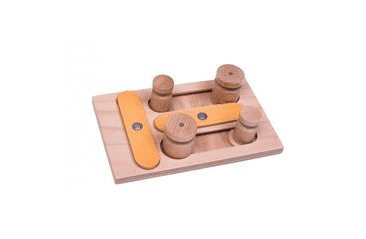 DŘEVĚNÝ HLAVOLAM PLAYGROUND - MODUL 2F (POUZE DESKA BEZ KLOBOUČKŮ A VÁLEČKŮ)