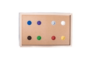 DŘEVĚNÝ HLAVOLAM PLAYGROUND (4 KLOBOUČKY + 4 VÁLEČKY)