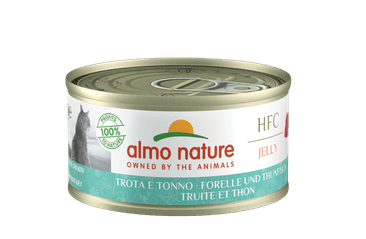 ALMO NATURE HFC JELLY - PSTRUH A TUŇÁK 70G VÝHODNÉ BALENÍ 24KS