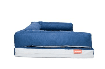 AMINELA PELÍŠEK S OKRAJEM 100X70CM HALF AND HALF MODRÁ/SVĚTLE ŠEDÁ