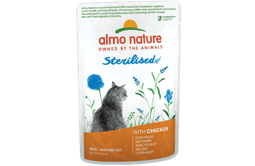 ALMO NATURE HOLISTIC STERILISED S KUŘETEM 70G VÝHODNÉ BALENÍ 30KS