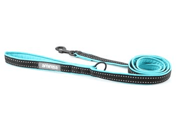 Aminela jednoduché vodítko podšité Sport & City 25mm/150cm, tyrkysová Aminela jednoduché vodítko podšité Sport & City 25mm/150cm, tyrkysová