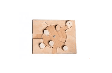 DŘEVĚNÝ HLAVOLAM PLAYGROUND - MODUL 3C (POUZE DESKA BEZ KLOBOUČKŮ A VÁLEČKŮ)