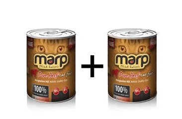 Marp Beef konzerva pro kočky s hovězím 400g exp 02/2025 1+1 ZDARMA konzerva pro kočky s hovězím 400g