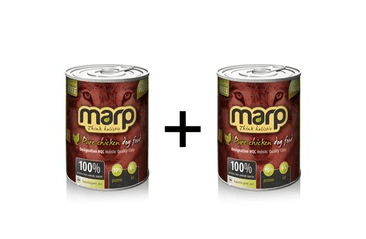 Marp Chicken konzerva pro psy s kuřecím 400g exp 07/2024 1+1 ZDARMA konzerva s kuřecím 400g exp 07/2024 1+1 ZDARMA