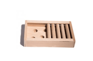 DŘEVĚNÝ HLAVOLAM PLAYGROUND- MODUL 2J (POUZE DESKA BEZ KLOBOUČKŮ A VÁLEČKŮ)