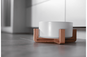 AMINELA KERAMICKÁ MISKA V DŘEVĚNÉM STOJANU - BÍLÁ 750ML