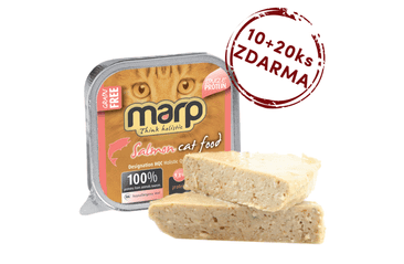 Marp Salmon vanička pro kočky s lososem 100g exp 09/2023 10ks + 20ks ZDARMA 