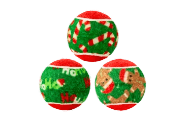 KONG SQUEAKAIR VÁNOČNÍ TENISOVÉ MÍČKY 6,5CM 6KS