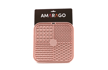 Amarago lízací podložka hranatá 20x20cm růžová interaktivní podložka