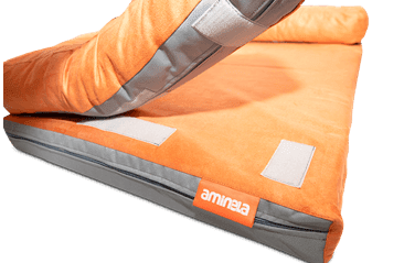 AMINELA PELÍŠEK S OKRAJEM 100X70CM HALF AND HALF ORANŽOVÁ/ŠEDÁ