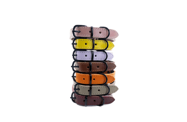 BAFPET KOŽENÝ OBOJEK HERRY MINI, ČERNÉ KOVÁNÍ - ORANŽOVÁ