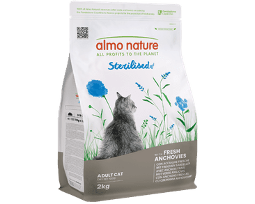 ALMO NATURE STERILISED - PRO KASTROVANÉ KOČKY S ANČOVIČKAMI 2KG