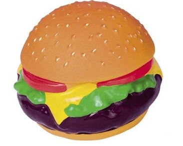 NOBBY SNACK LATEXOVÝ HAMBURGER S VŮNÍ SLANINY 10CM