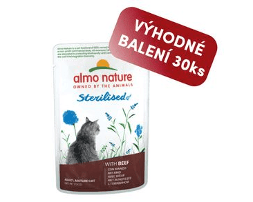 ALMO NATURE HOLISTIC STERILISED - HOVĚZÍ 70G VÝHODNÉ BALENÍ 30KS