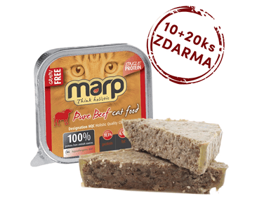 MARP BEEF VANIČKA PRO KOČKY S HOVĚZÍM 100G EXP 09/2023 10KS + 20KS ZDARMA
