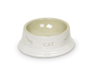 NOBBY CAT KERAMICKÁ MISKA 14 X 4,8 CM BÍLÁ