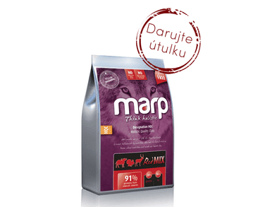 MARP HOLISTIC RED MIX - HOVĚZÍ,KRŮTÍ,ZVĚŘINA BEZ OBILOVIN 12KG 1+1 (PRO ÚTULEK VOŘÍŠKOV)