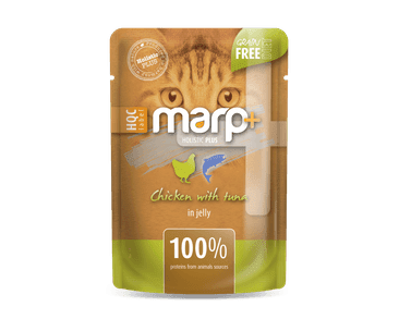 MARP HOLISTIC PLUS KAPSIČKA PRO KOČKY - KUŘE S TUŇÁKEM V ŽELÉ 55G EXP 11/2026 SLEVA 20%