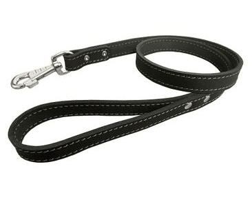 BAFPET KOŽENÉ VODÍTKO Z MASTNÉ KŮŽE, OBŠITÉ - ČERNÁ VÝPRODEJ SLEVA 20%