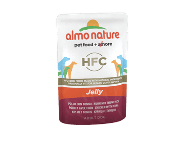 ALMO NATURE HFC JELLY WET DOG - KUŘE A TUŇÁK V ŽELÉ 70G