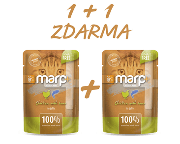 MARP HOLISTIC PLUS KAPSIČKA PRO KOČKY - KUŘE S TUŇÁKEM V ŽELÉ 55G 1 + 1 KS ZDARMA