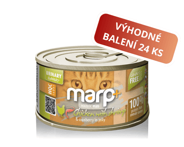 MARP HOLISTIC PLUS KONZERVA PRO KOČKY – KUŘE S KREVETAMI A BRUSINKAMI V ŽELÉ 24X70G