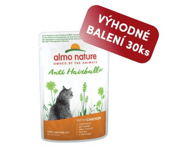 ALMO NATURE HOLISTIC ANTI HAIRBALL - S KUŘECÍM 70G VÝHODNÉ BALENÍ 30KS