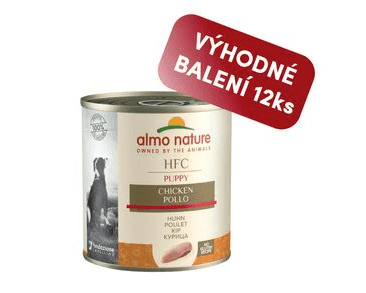 ALMO NATURE HFC NATURAL DOGS KUŘECÍ PRO ŠTĚŇATA 280G VÝHODNÉ BALENÍ 12KS