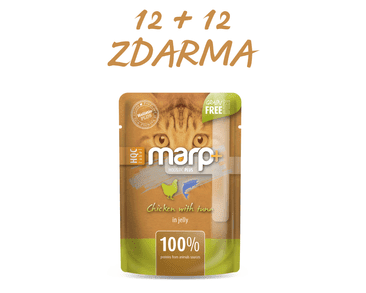 MARP HOLISTIC PLUS KAPSIČKA PRO KOČKY - KUŘE S TUŇÁKEM V ŽELÉ 55G 12 + 12 KS ZDARMA