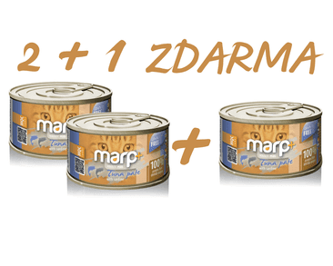 MARP HOLISTIC PLUS KONZERVA PRO KOČKY – TUŇÁKOVÉ PATÉ SE SARDINKAMI 70G 2 + 1 KS ZDARMA