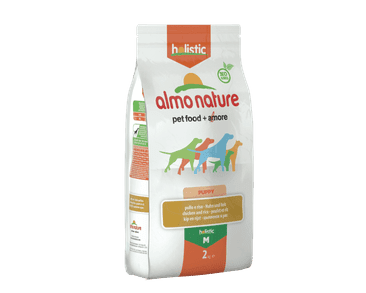 ALMO NATURE HOLISTIC DRY DOG - M - ŠTĚNĚ - KUŘE A RÝŽE 2KG EXP 03/2020 SLEVA 50%