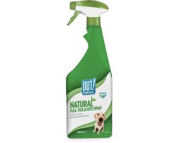 OUT! PŘÍRODNÍ SPREJ PROTI KLÍŠŤATŮM, BLECHÁM A ROZTOČŮM PRO PSY 500ML POŠKOZENÉ VÍČKO - SLEVA 20% - POUZE OSOBNÍ ODBĚR